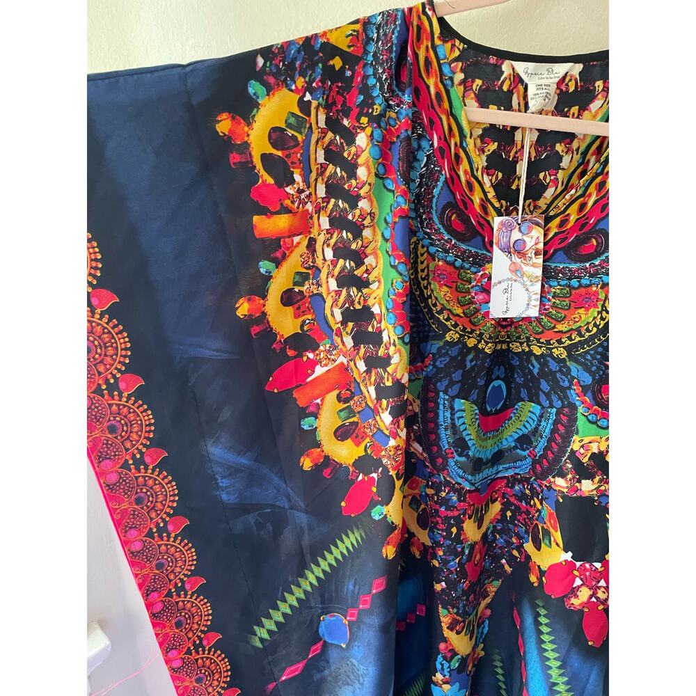 Gypsie Blu Rainbow Jewel One Size Caftan - Picture 3 of 7